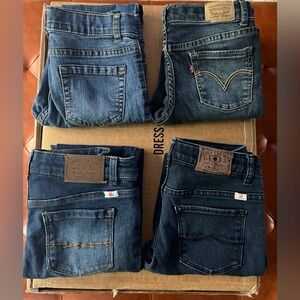 Lot of 7 girls jeans Lucky, Levi etc sizes 10-16